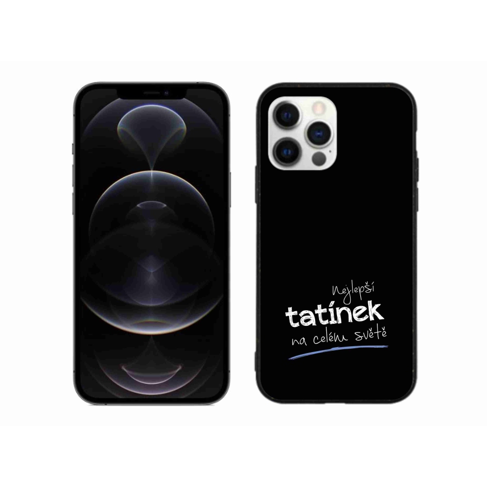Gelový kryt mmCase na iPhone 12 Pro Max - nejlepší tatínek 4 černé pozadí