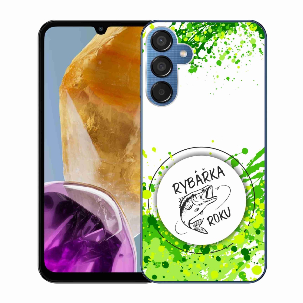Gelový kryt mmCase na Samsung Galaxy M15 5G - rybářka roku bílé pozadí