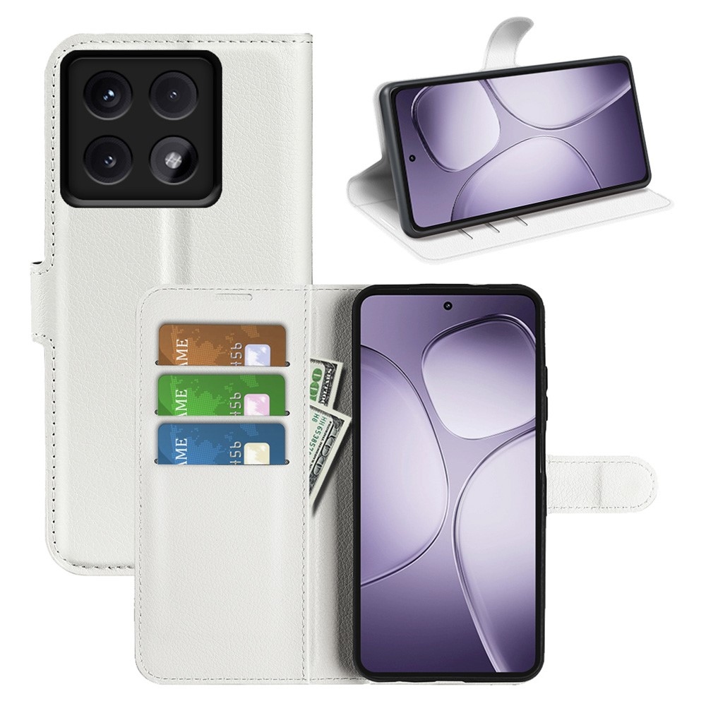 Litchi knížkové pouzdro na Xiaomi 14T Pro - bílé