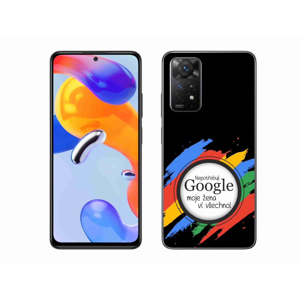 Gelový kryt mmCase na Xiaomi Redmi Note 11 Pro 4G/5G - žena ví všechno černé pozadí