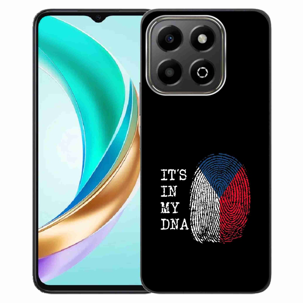 Gelový kryt mmCase na Honor X6b - vlajka otisk prstu černé pozadí