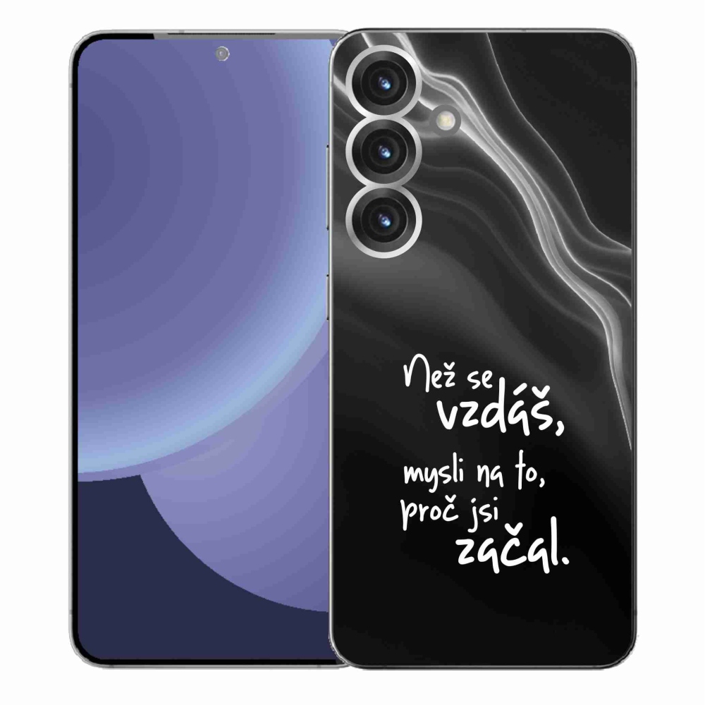 Gelový kryt mmCase na Samsung Galaxy S25+ - citát 2 černé pozadí