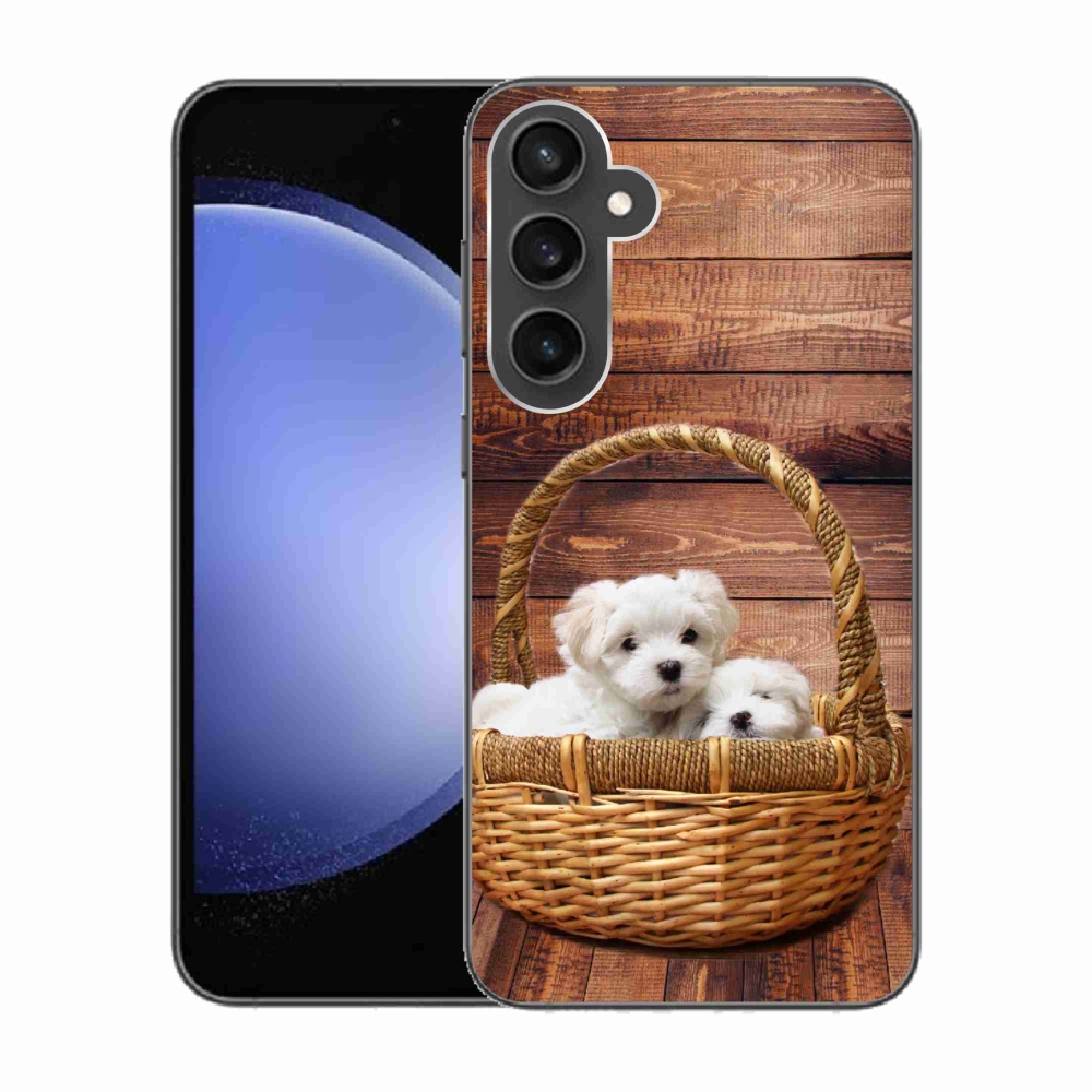 Gelový kryt mmCase na Samsung Galaxy S23 FE - štěňátka