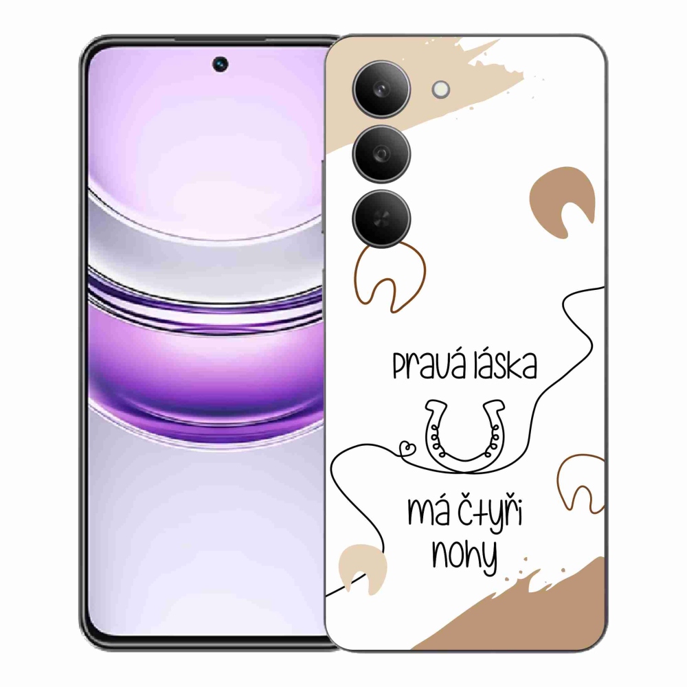 Gelový kryt mmCase na Realme 14x 5G - koňský motiv bílé pozadí