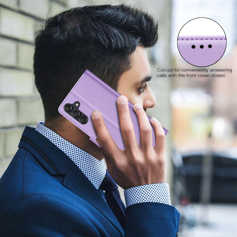 BINFEN knížkové pouzdro na Samsung Galaxy S25 FE - světlefialové