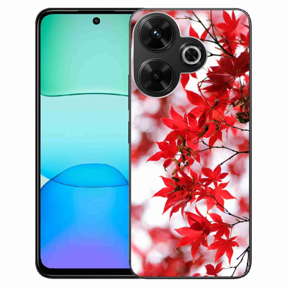 Gelový kryt mmCase na Xiaomi Redmi 13 4G/Poco M6 4G - červené listy