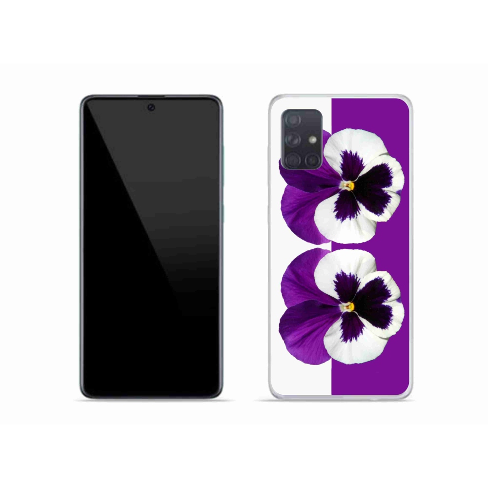Gelový kryt mmCase na Samsung Galaxy A51 - fialovobílý květ