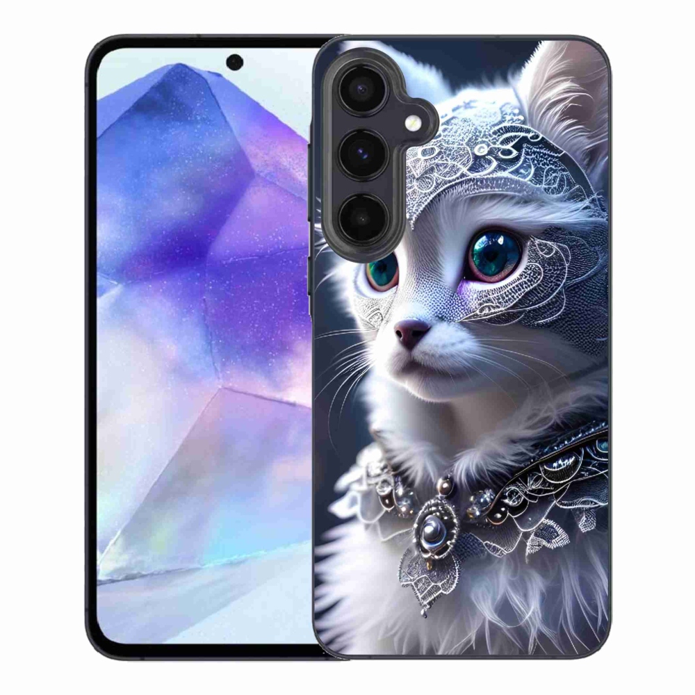 Gelový kryt mmCase na Samsung Galaxy A55 5G - bílá kočka