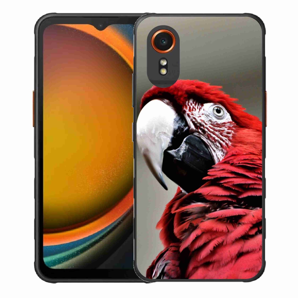 Gelový obal mmCase na Samsung Galaxy Xcover 7 - papoušek ara červený
