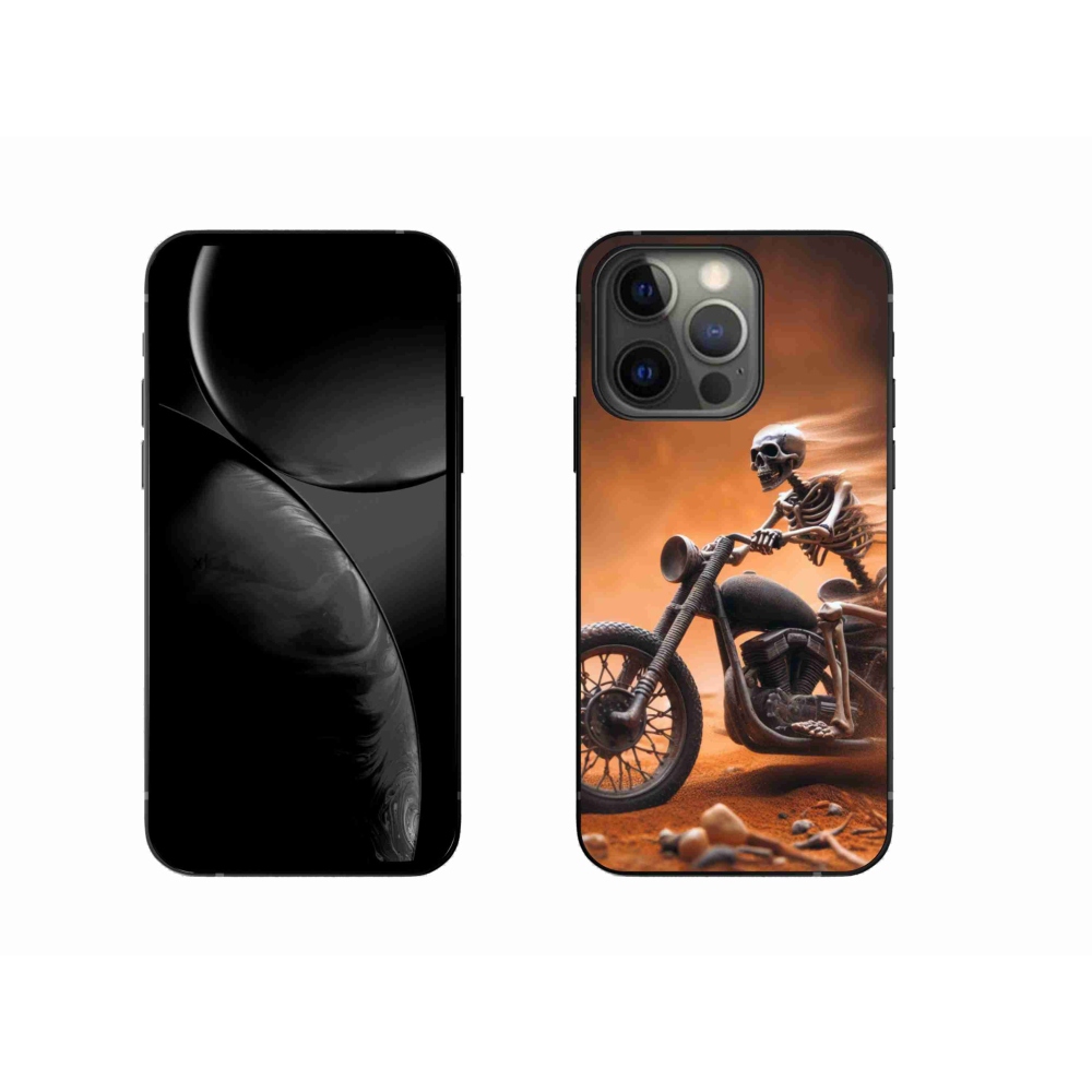 Gelový kryt mmCase na iPhone 13 Pro 6.1 - kostra na motorce
