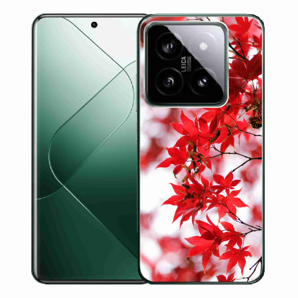 Gelový kryt mmCase na Xiaomi 14 Pro - červené listy