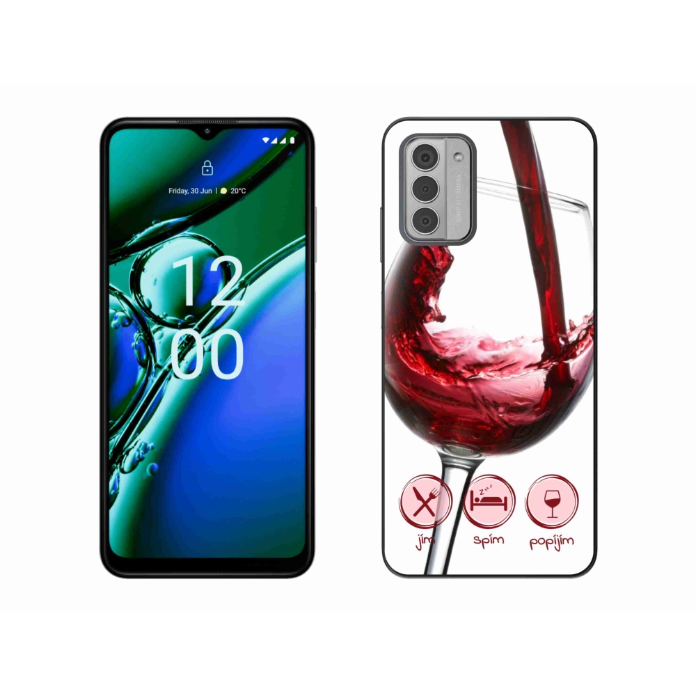 Gelový obal mmCase na Nokia G42 - sklenička vína červené