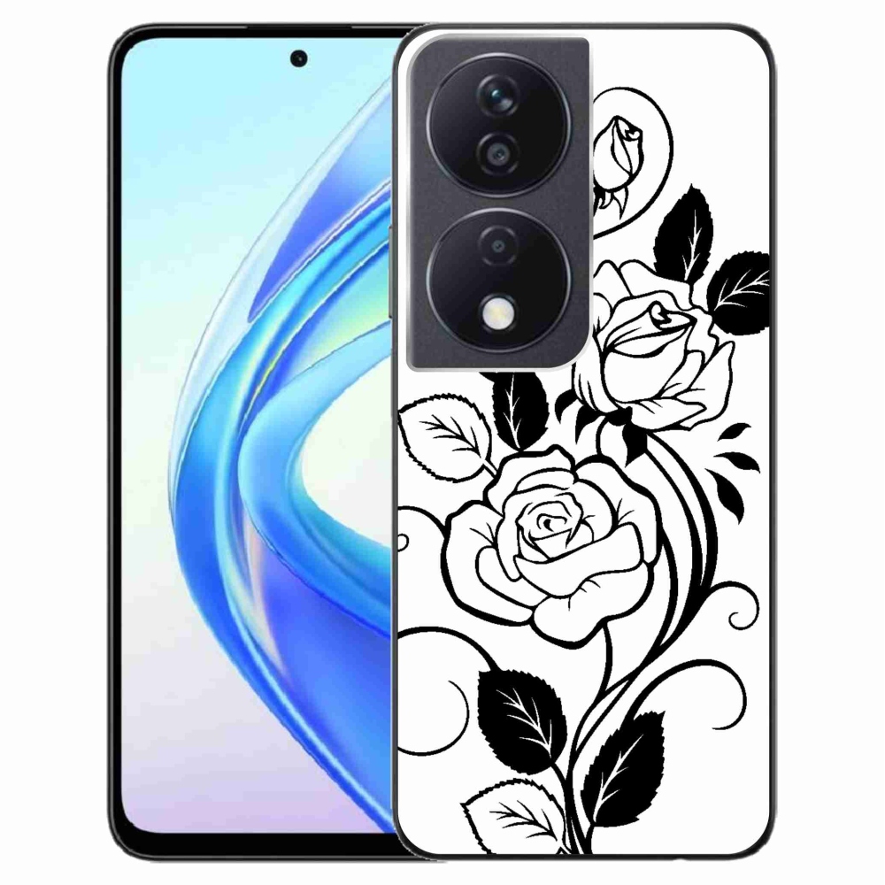 Gelový kryt mmCase na Honor X7b/Honor 90 Smart - černobílá růže