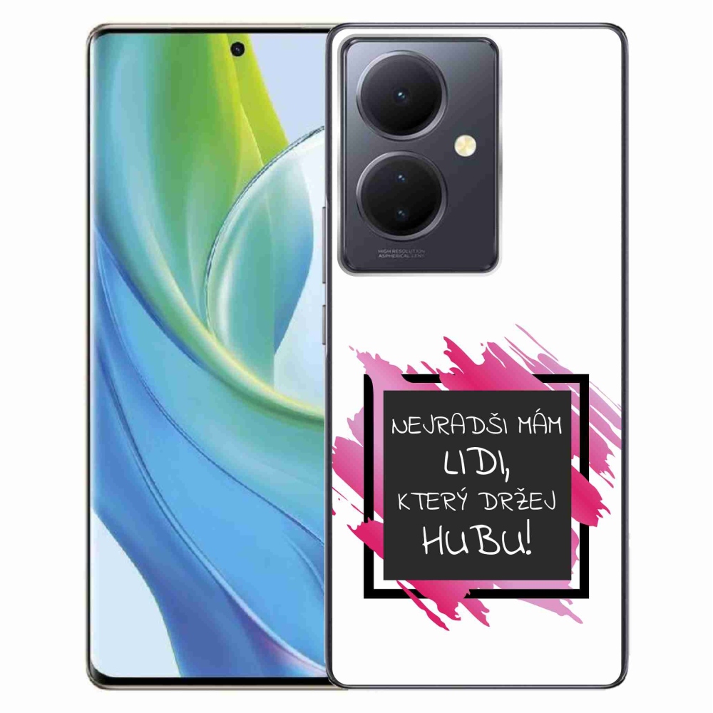 Gelový kryt mmCase na Vivo V29 Lite 5G - vtipný text 7 černobílé pozadí
