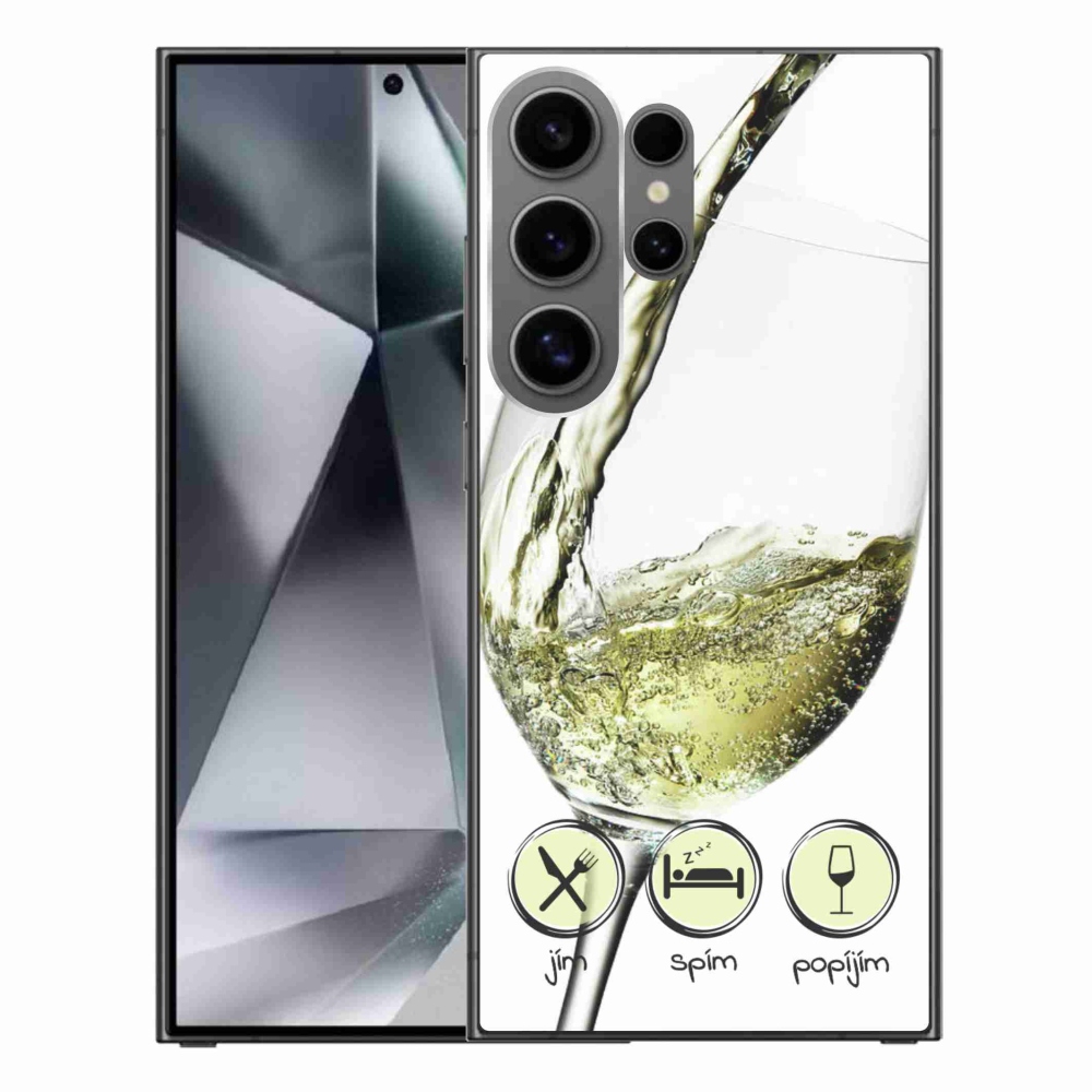Gelový obal mmCase na Samsung Galaxy S24 Ultra - sklenička vína bílé