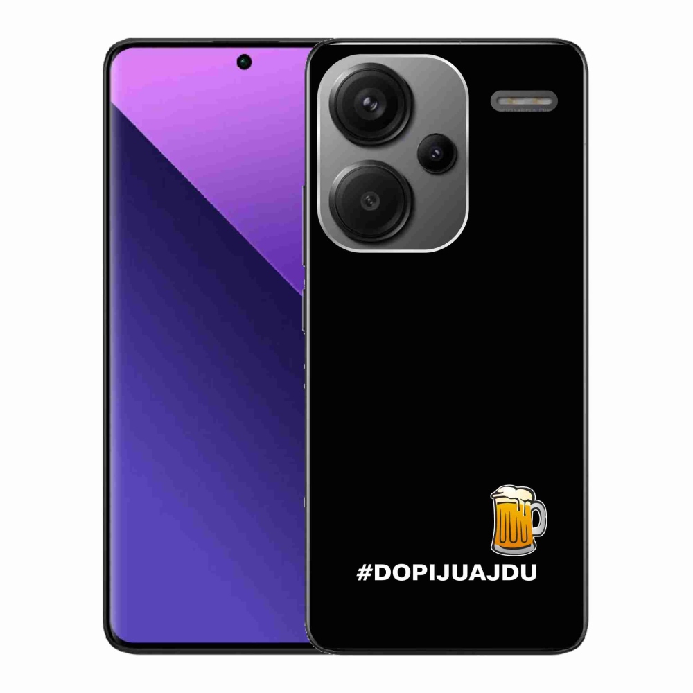 Gelový kryt mmCase na Xiaomi Redmi Note 13 Pro+ 5G - pivní motiv 1 černé pozadí