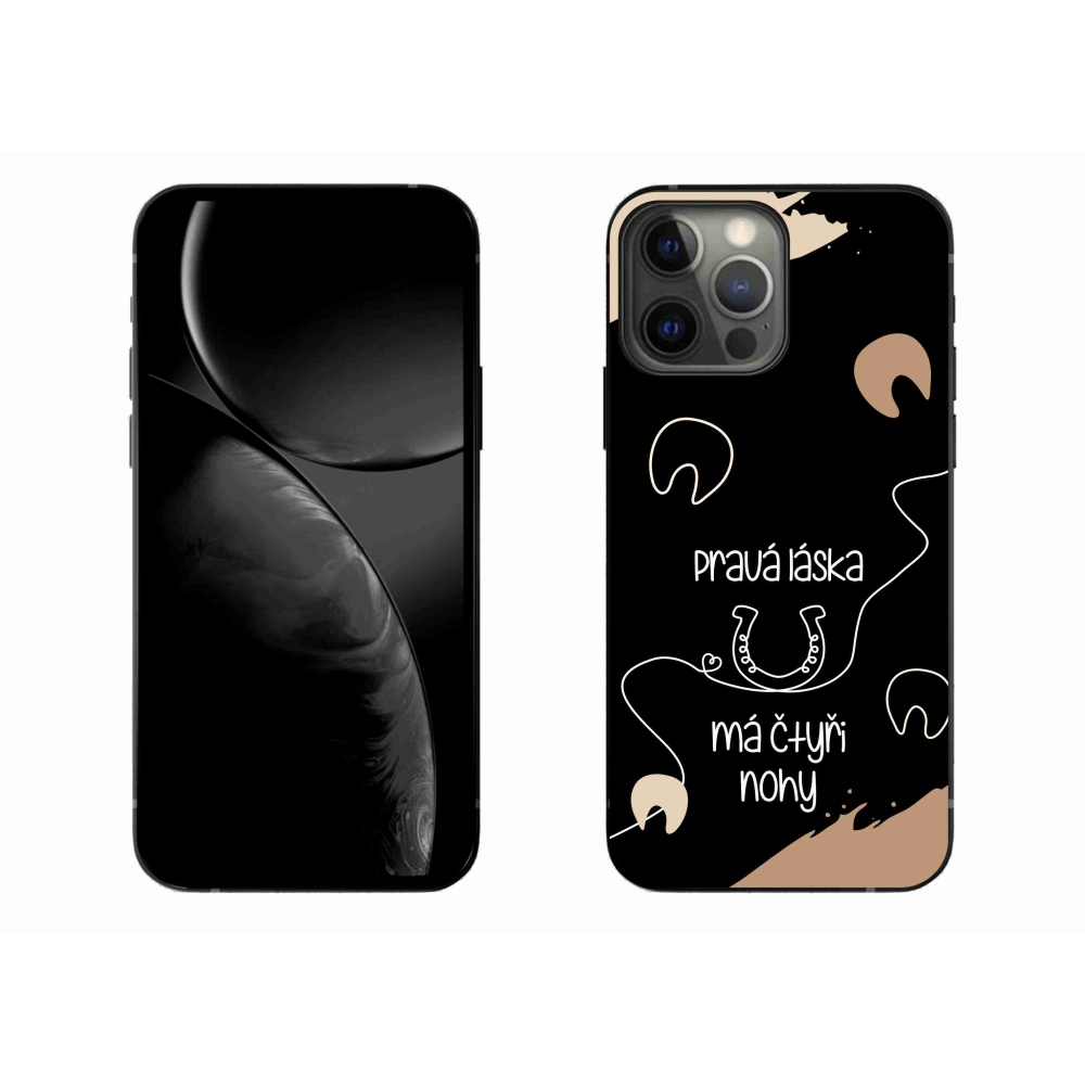 Gelový kryt mmCase na iPhone 13 Pro Max 6.7 - koňský motiv černé pozadí