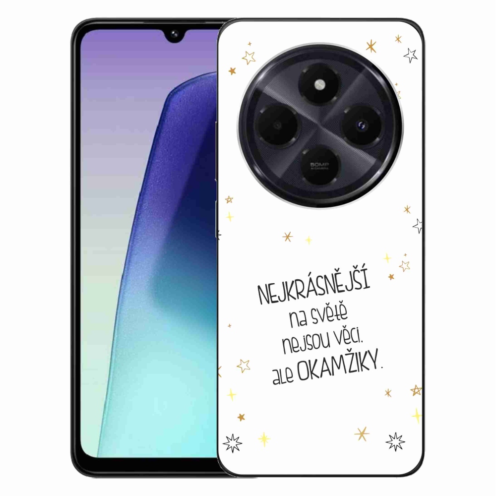 Gelový kryt mmCase na Xiaomi Redmi 14C/Poco C75 - citát 4 bílé pozadí