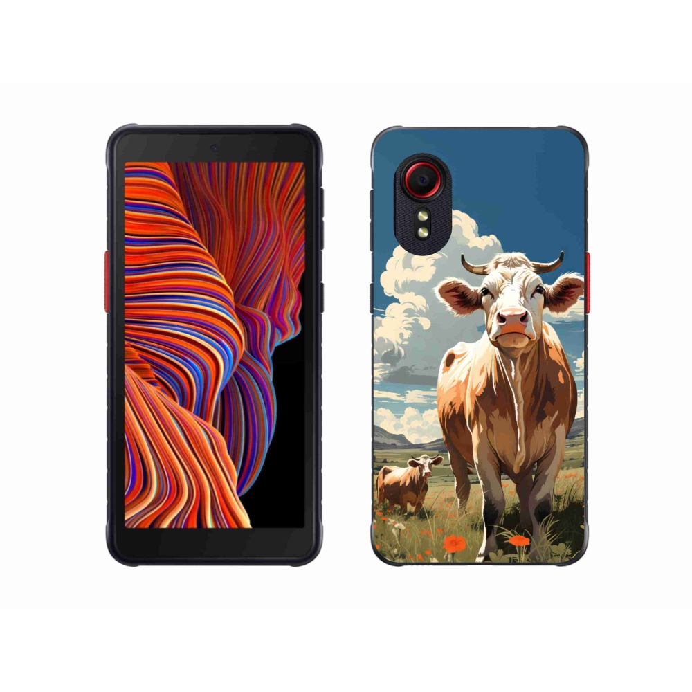 Gelový kryt mmCase na Samsung Galaxy Xcover 5 - krávy na louce