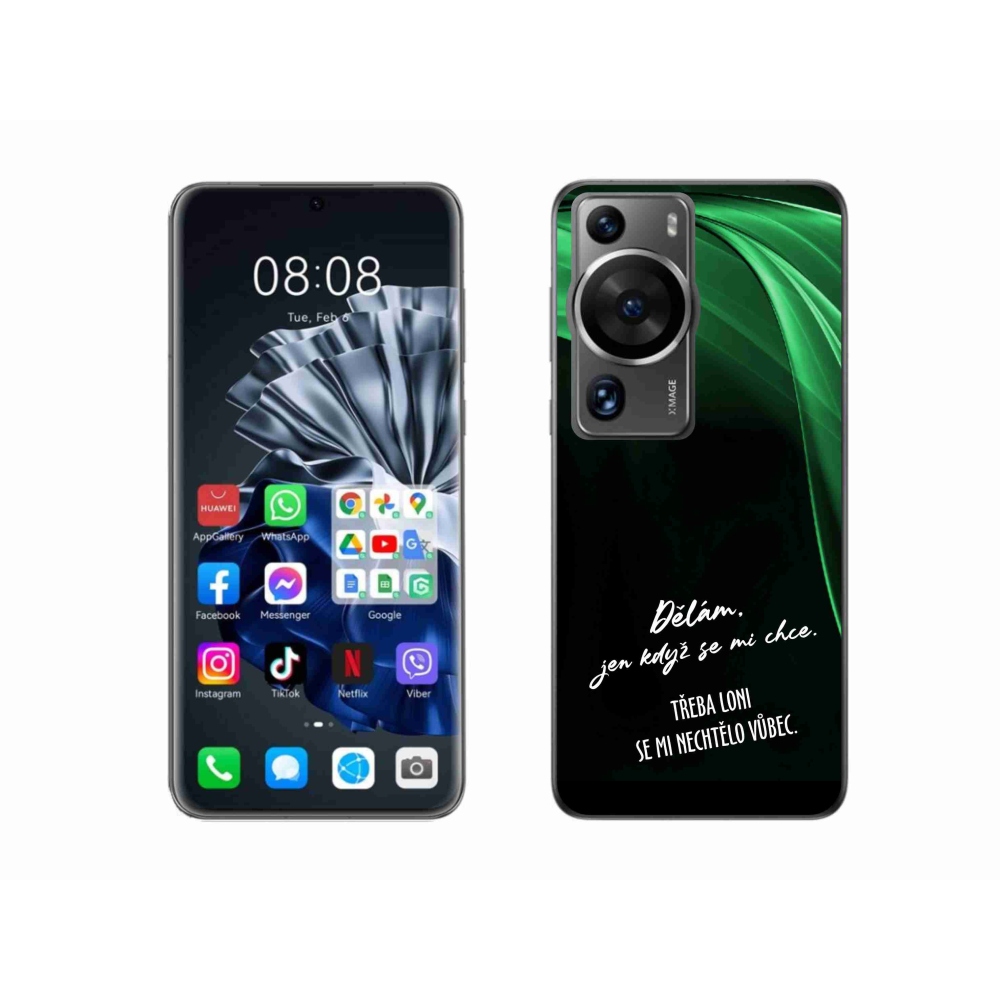 Gelový kryt mmCase na Huawei P60 Pro - vtipný text 12 černé pozadí