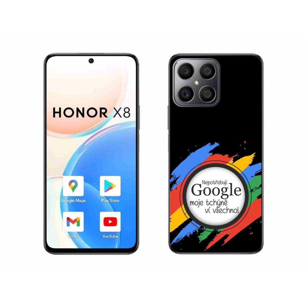 Gelový kryt mmCase na Honor X8 4G - tchýně ví všechno černé pozadí