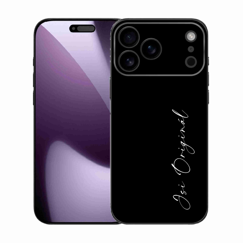Gelový kryt mmCase na iPhone 17 Pro Max - jsi originál černé pozadí