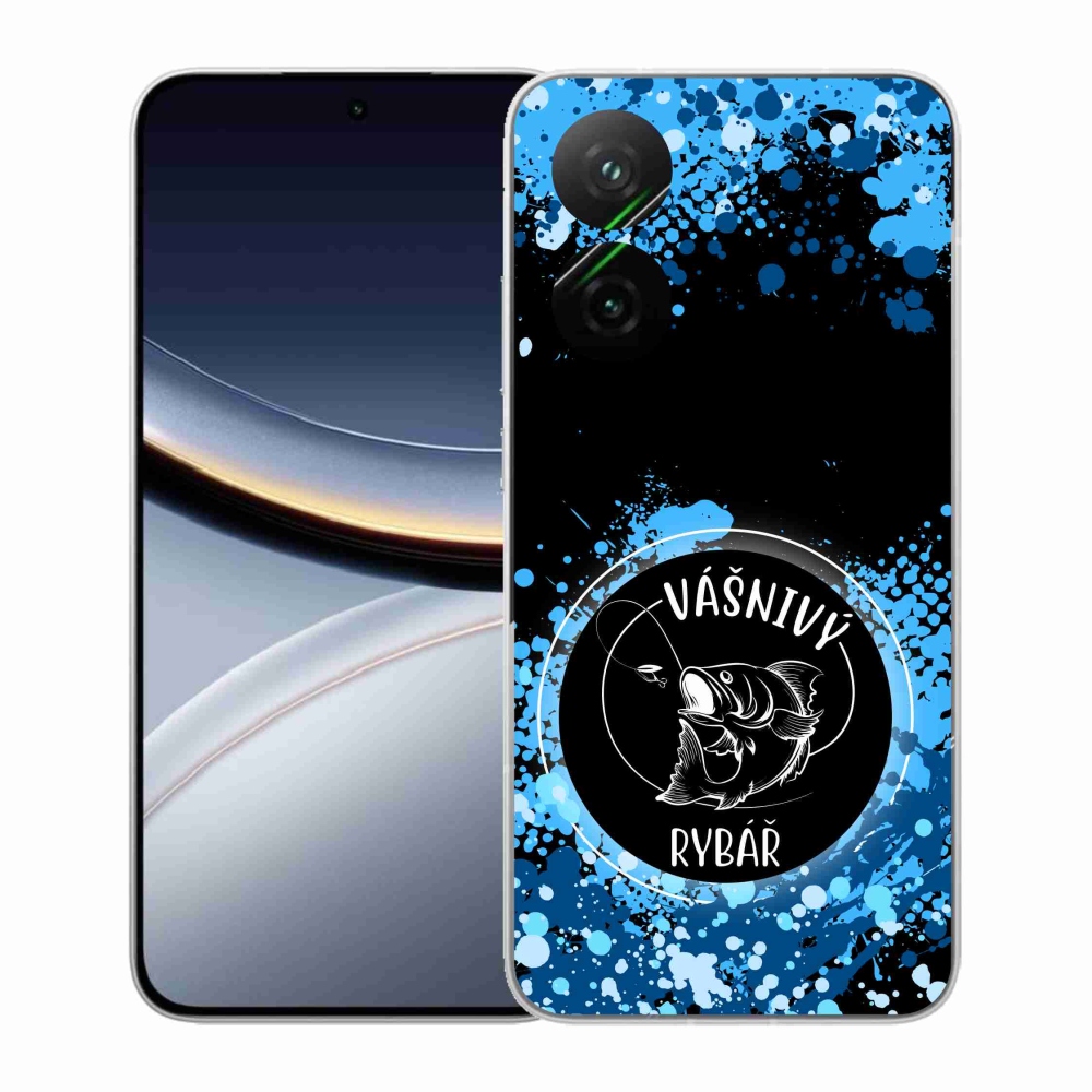 Gelový kryt mmCase na Xiaomi Poco F7 5G - vášnivý rybář černé pozadí