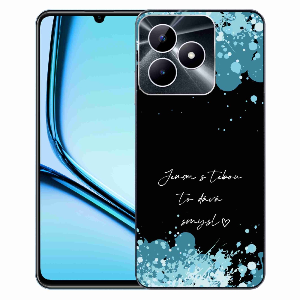 Gelový kryt mmCase na Realme Note 50 - zamilovaný text černé pozadí