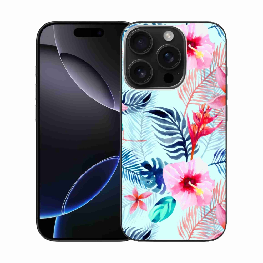 Gelový kryt mmCase na iPhone 16 Pro - květiny