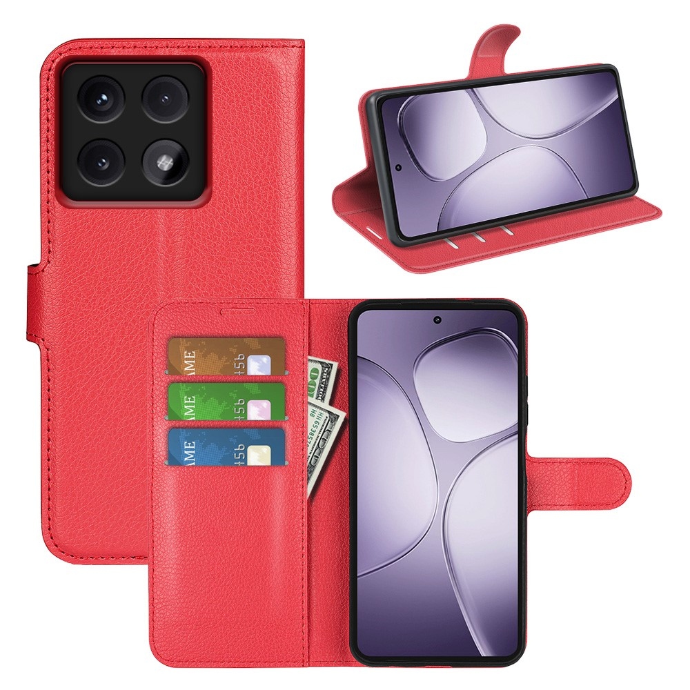 Litchi knížkové pouzdro na Xiaomi 14T Pro - červené