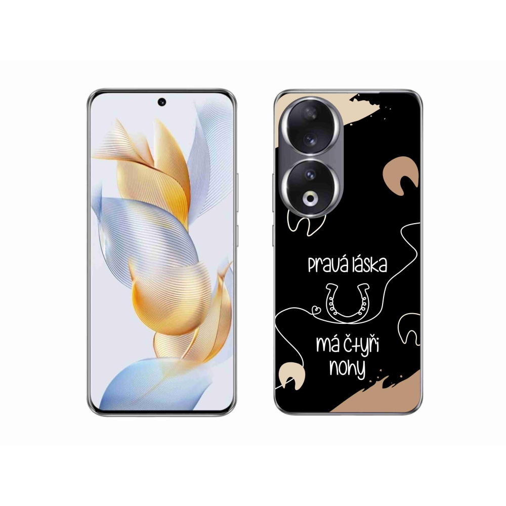 Gelový kryt mmCase na Honor 90 - koňský motiv černé pozadí