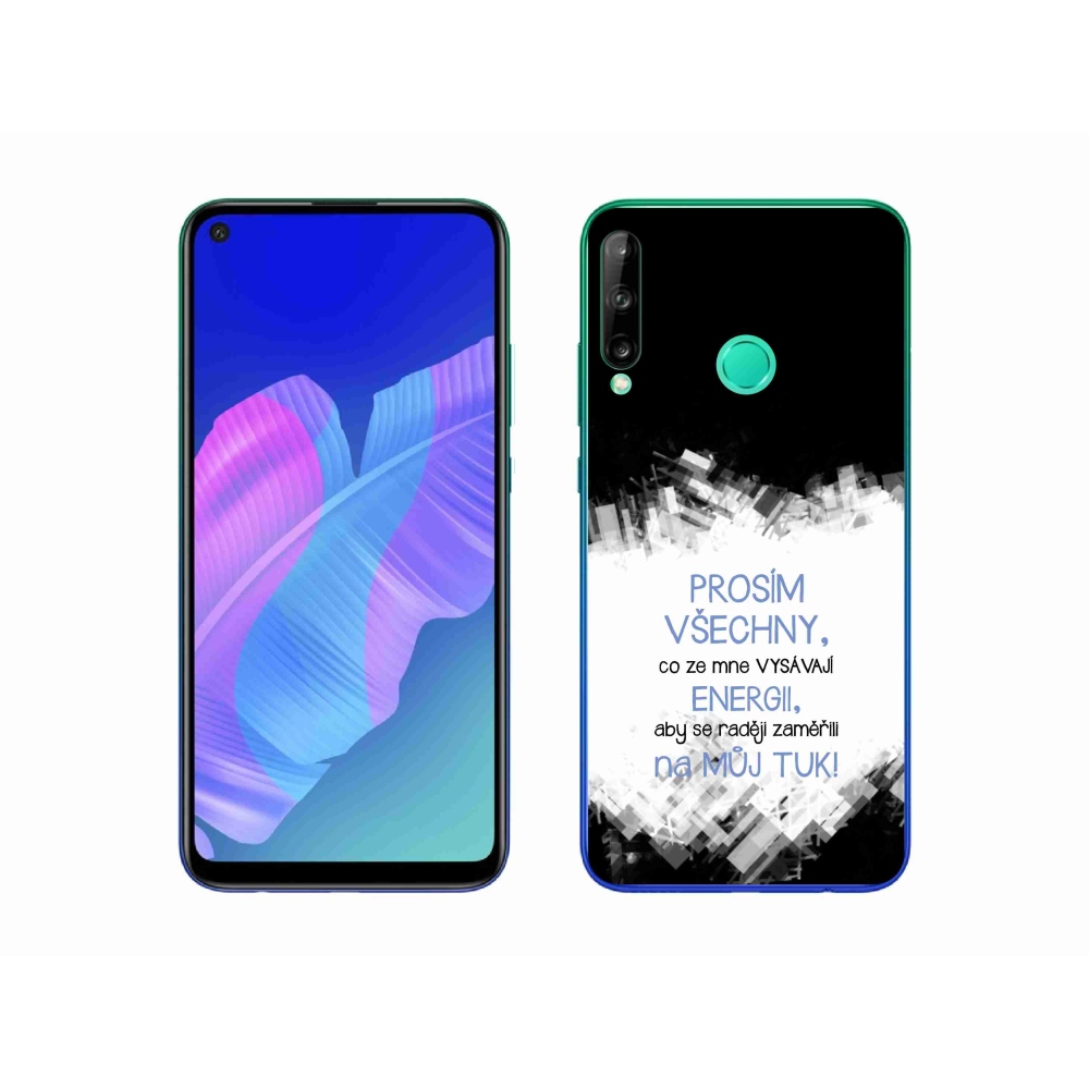 Gelový kryt mmCase na Huawei P40 Lite E - vtipný text 1 modrý