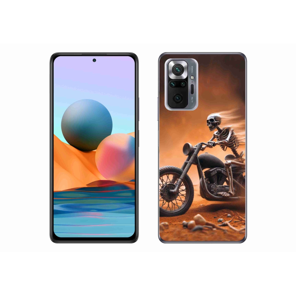 Gelový kryt mmCase na Xiaomi Redmi Note 10 Pro - kostra na motorce