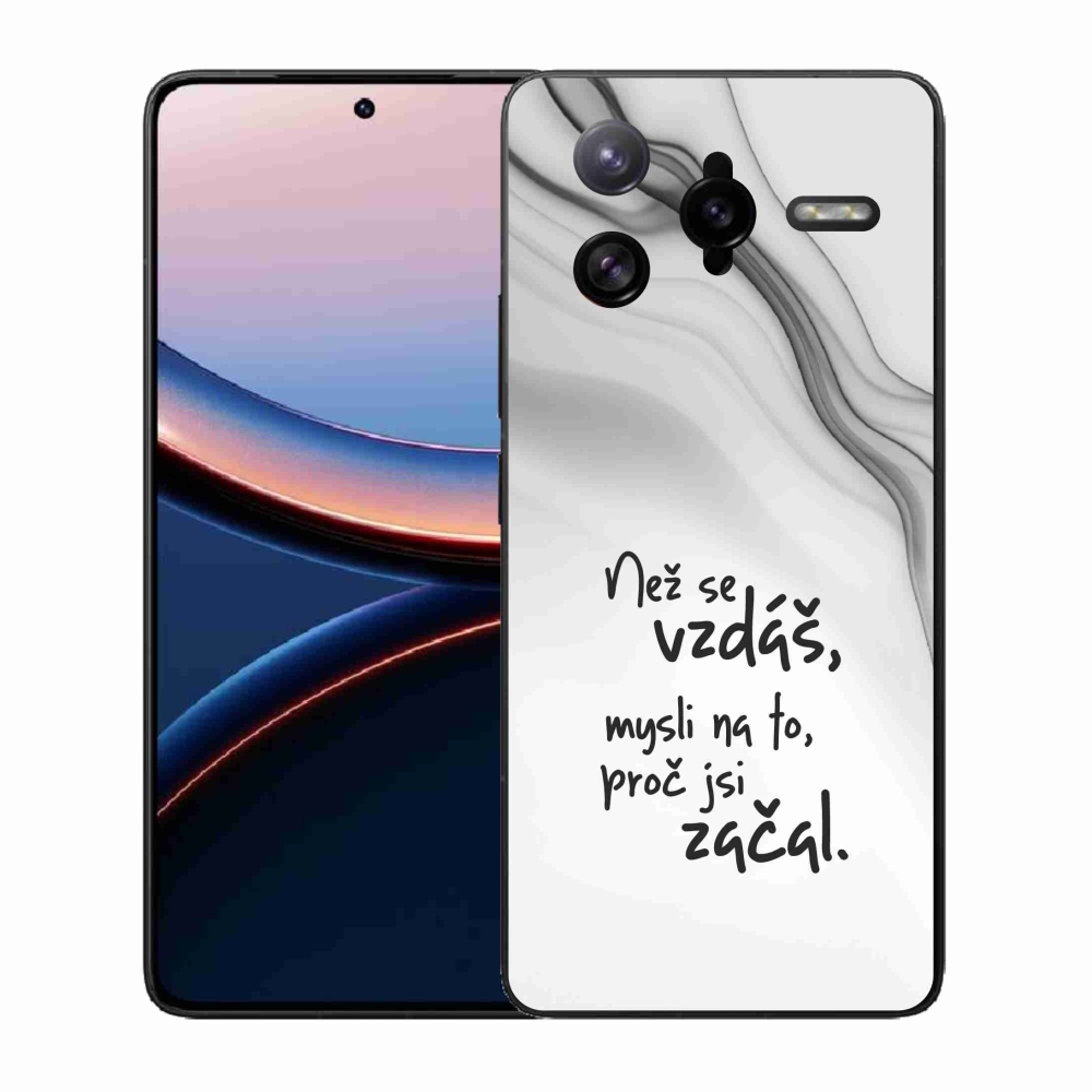 Gelový kryt mmCase na Xiaomi Poco F7 Ultra - citát 2 bílé pozadí