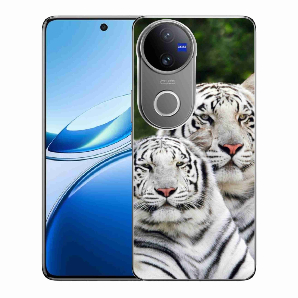 Gelový kryt mmCase na Vivo V50 5G - bílí tygři