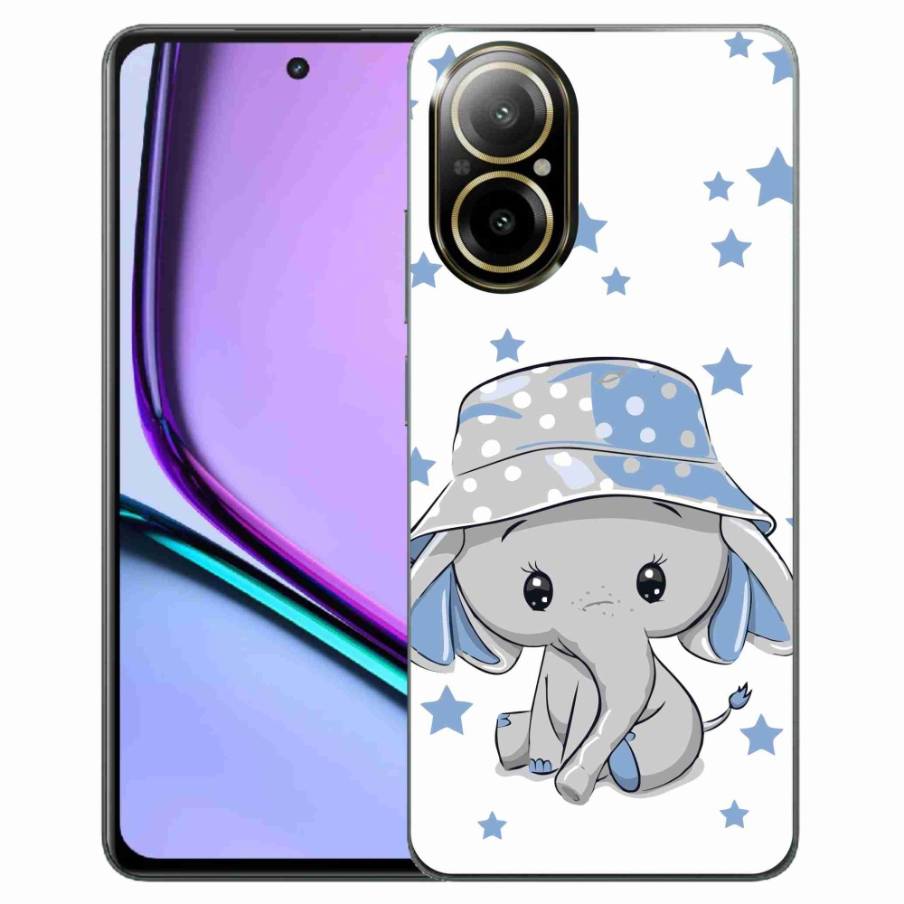 Gelový kryt mmCase na Realme C67 - modrý slon