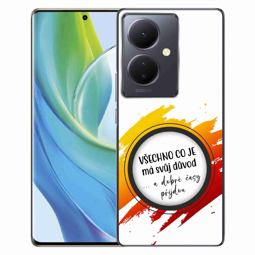 Gelový kryt mmCase na Vivo V29 Lite 5G - citát 3 bílé pozadí