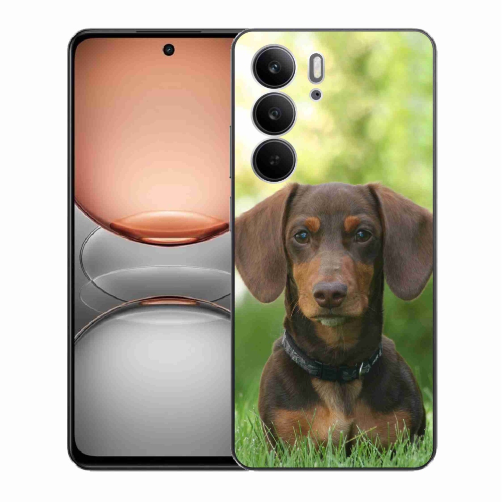 Gelový kryt mmCase na Realme C75 - hnědý jezevčík