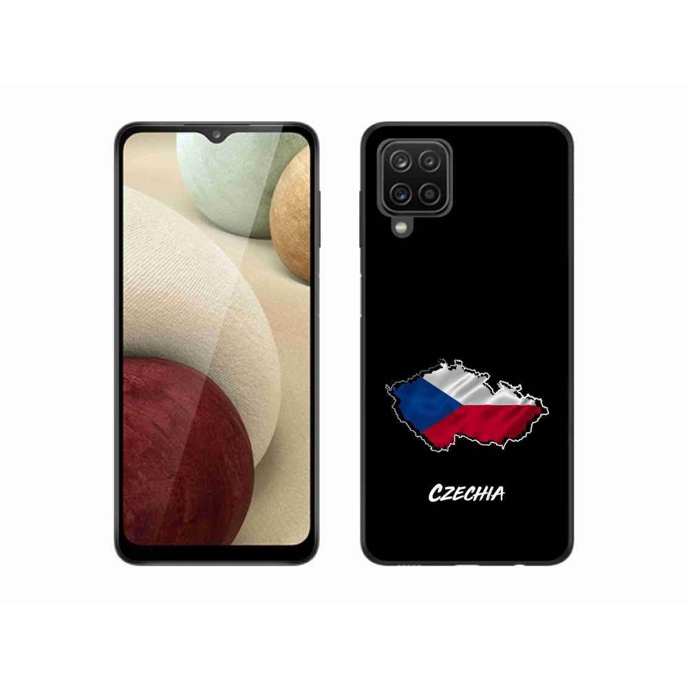 Gelový kryt mmCase na Samsung Galaxy A12 - Czechia černé pozadí
