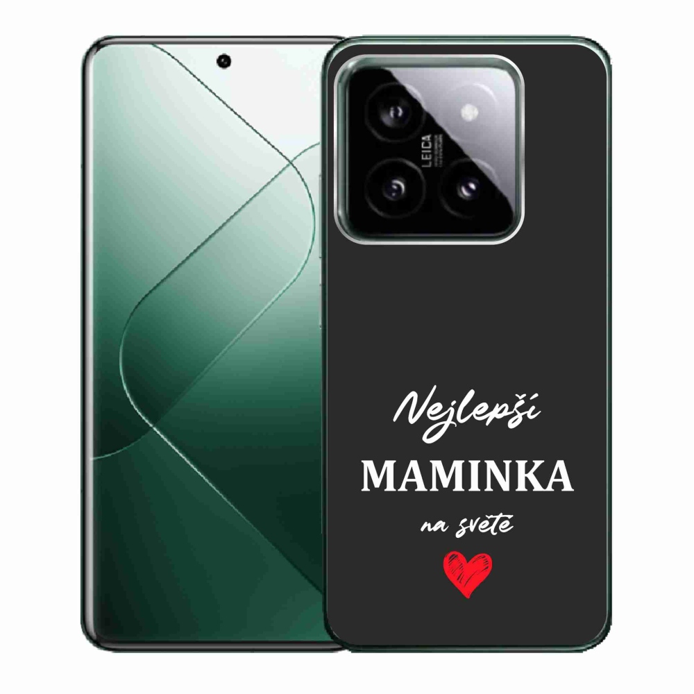 Gelový kryt mmCase na Xiaomi 14 - nejlepší maminka 1 černé pozadí