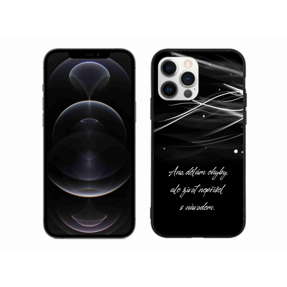 Gelový kryt mmCase na iPhone 12 Pro Max - citát černé pozadí