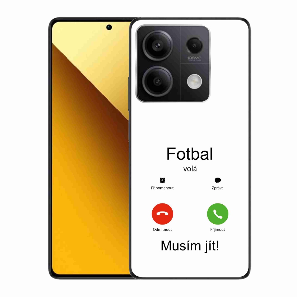 Gelový kryt mmCase na Xiaomi Redmi Note 13 5G - fotbal volá bílé pozadí