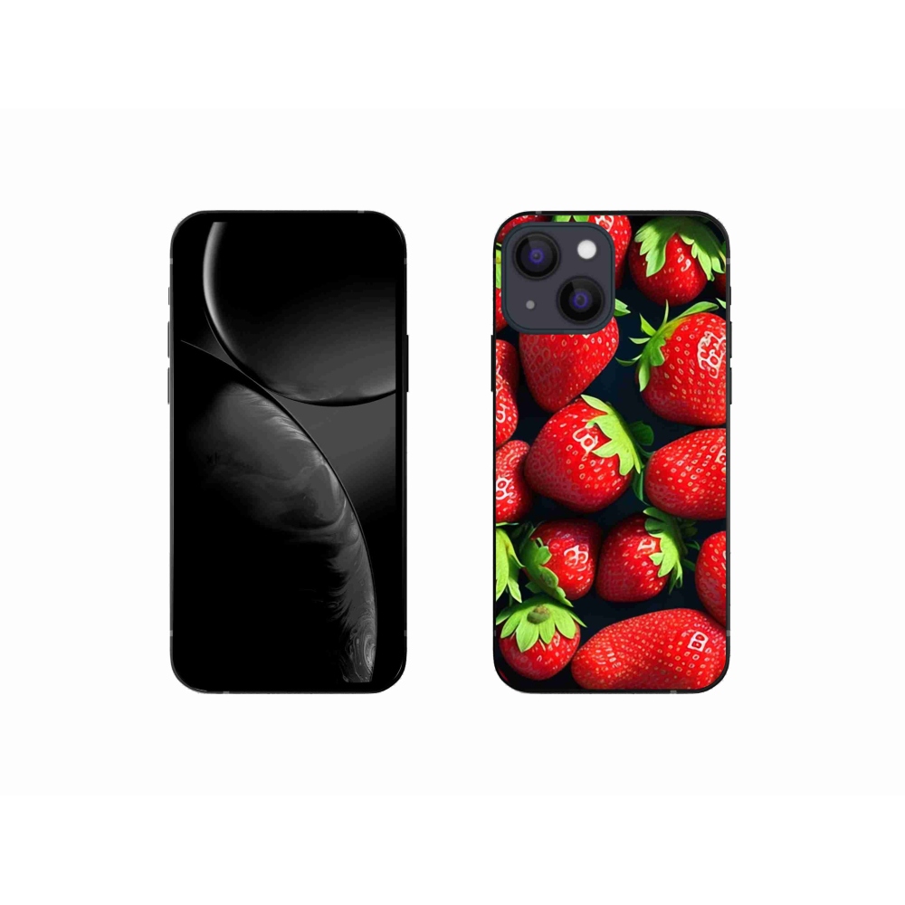 Gelový kryt mmCase na iPhone 13 mini - jahody