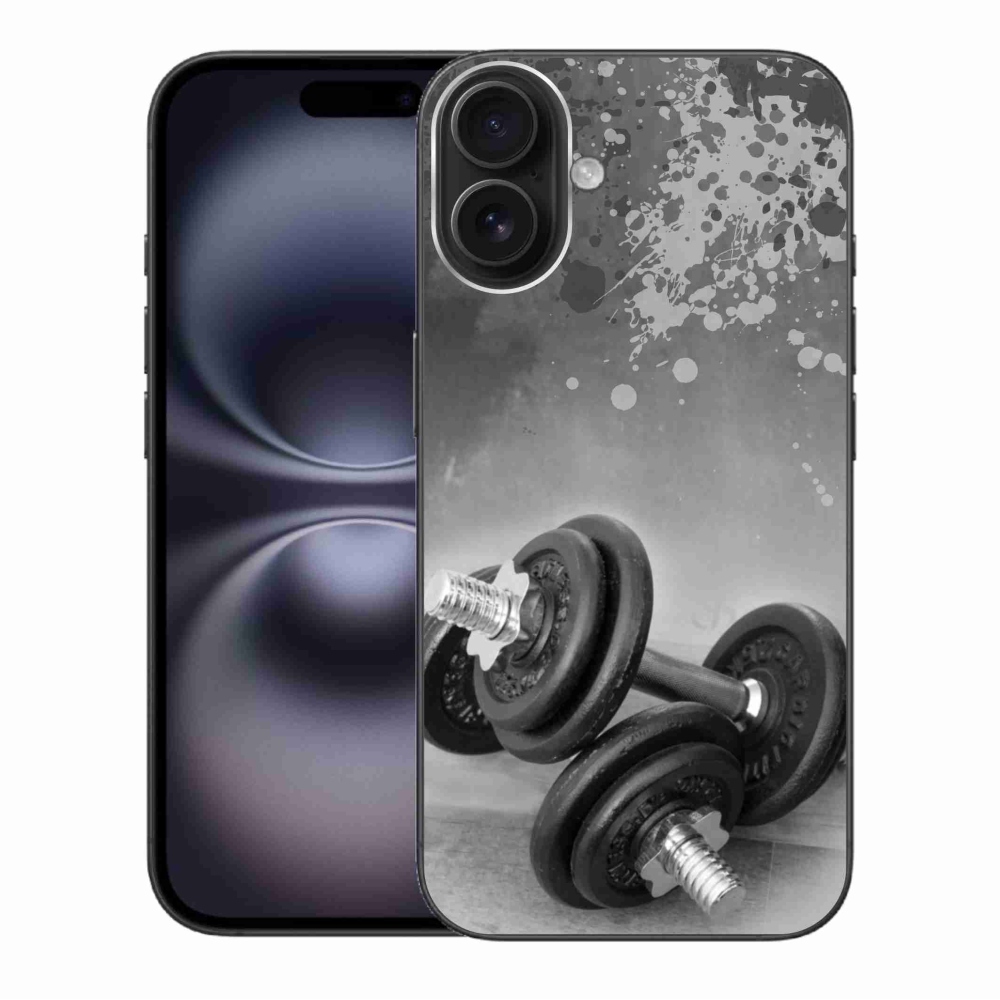Gelový kryt mmCase na iPhone 16 Plus - činky 1