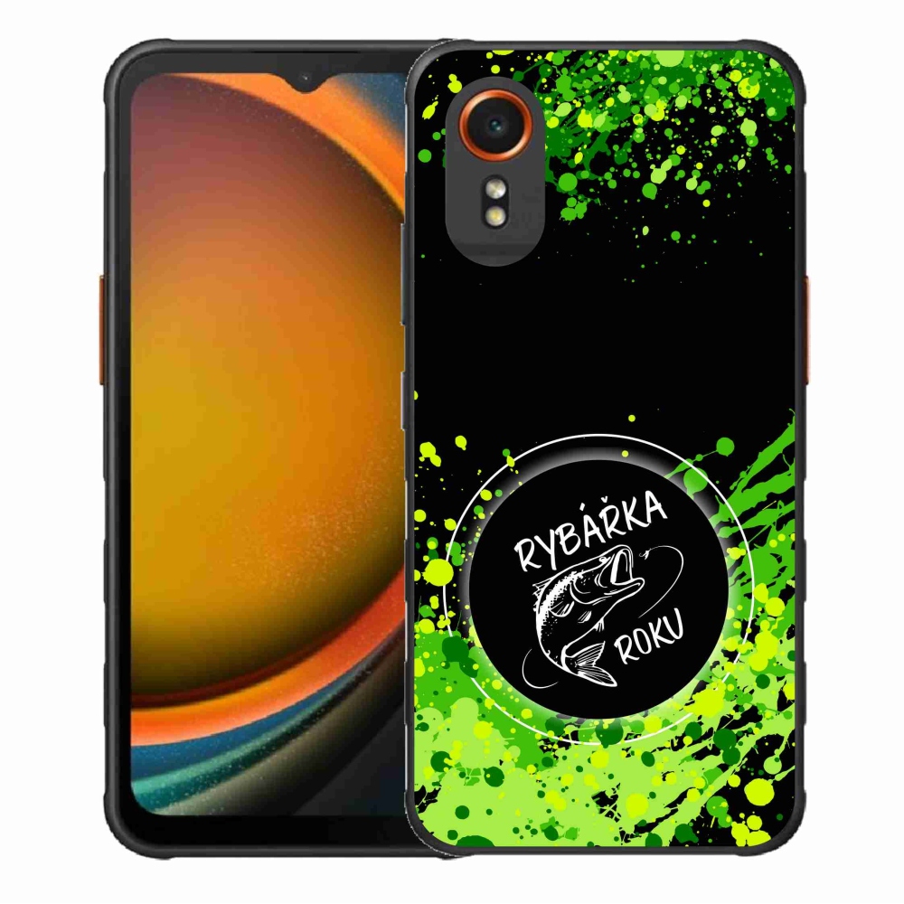 Gelový kryt mmCase na Samsung Galaxy Xcover 7 - rybářka roku černé pozadí