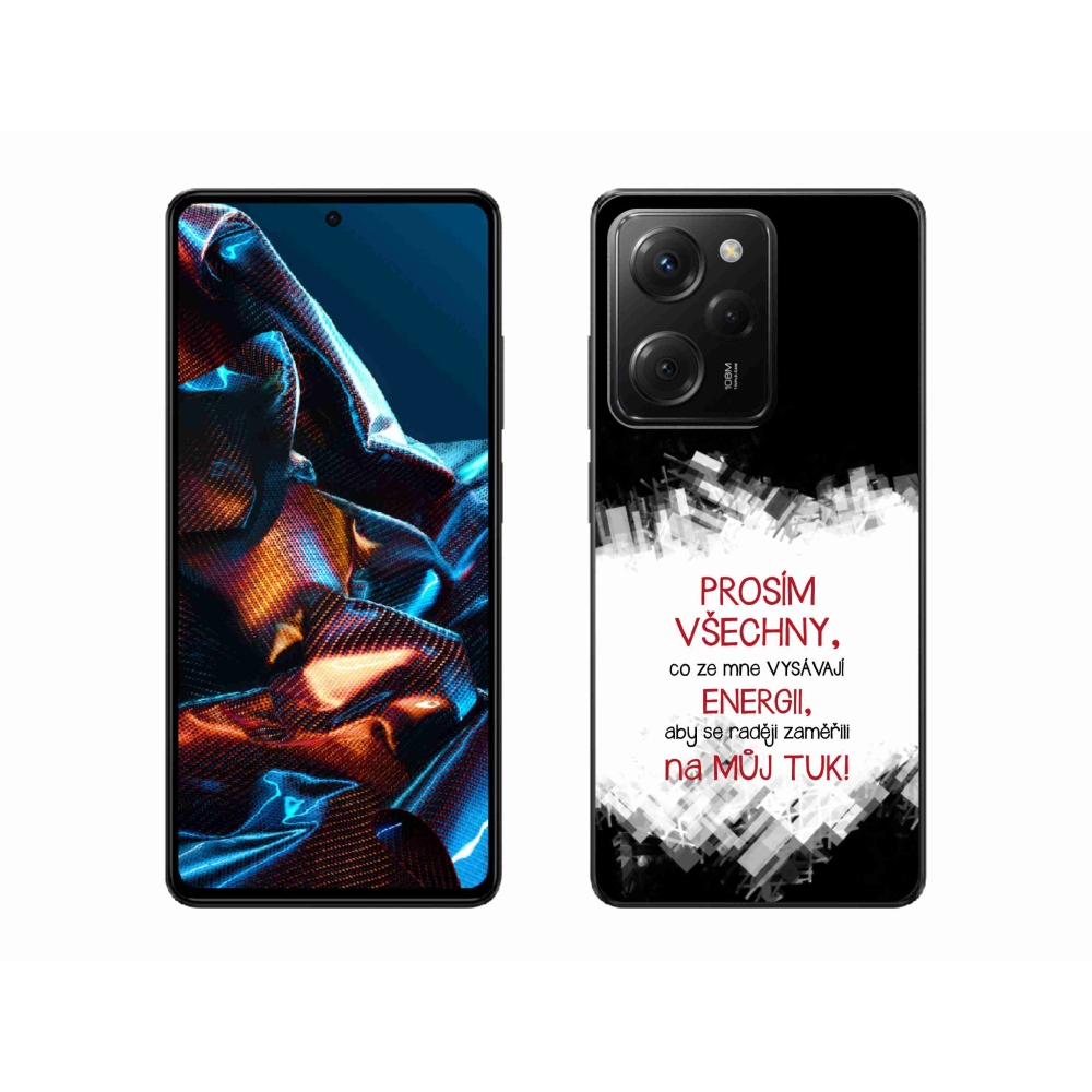 Gelový kryt mmCase na Xiaomi Poco X5 Pro 5G - vtipný text 1 červený