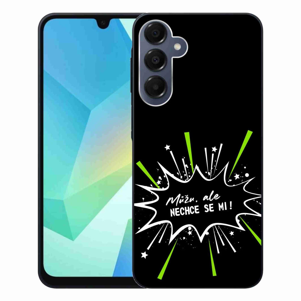 Gelový kryt mmCase na Samsung Galaxy A16 4G/5G - vtipný text 11 černé pozadí