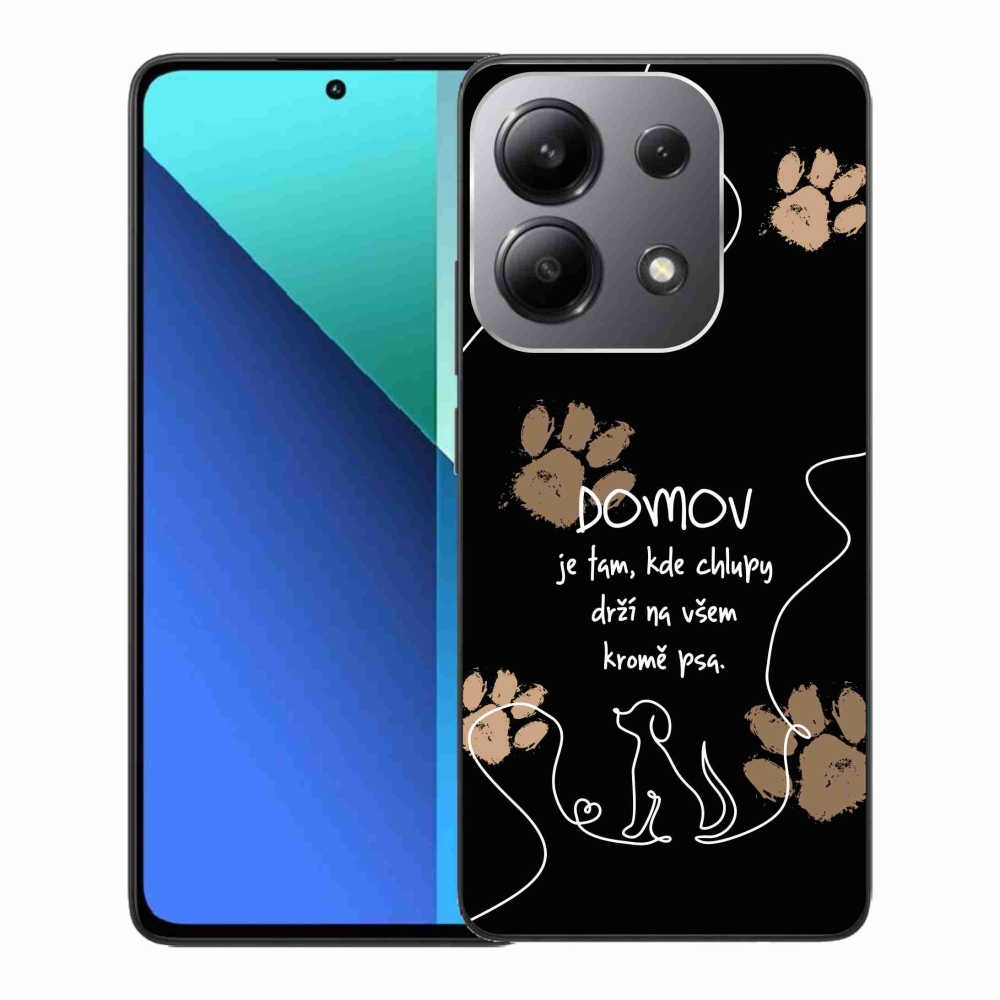 Gelový kryt mmCase na Xiaomi Redmi Note 13 - psí motiv černé pozadí