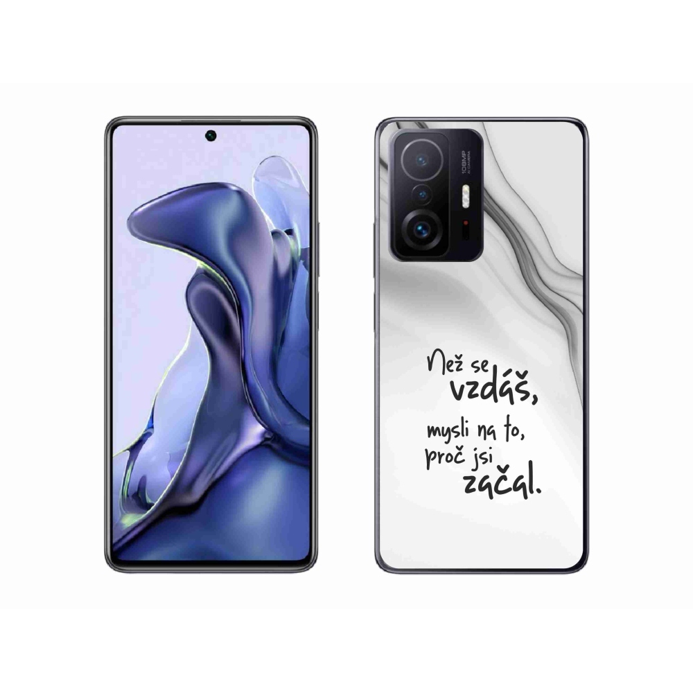 Gelový kryt mmCase na Xiaomi 11T - citát 2 bílé pozadí
