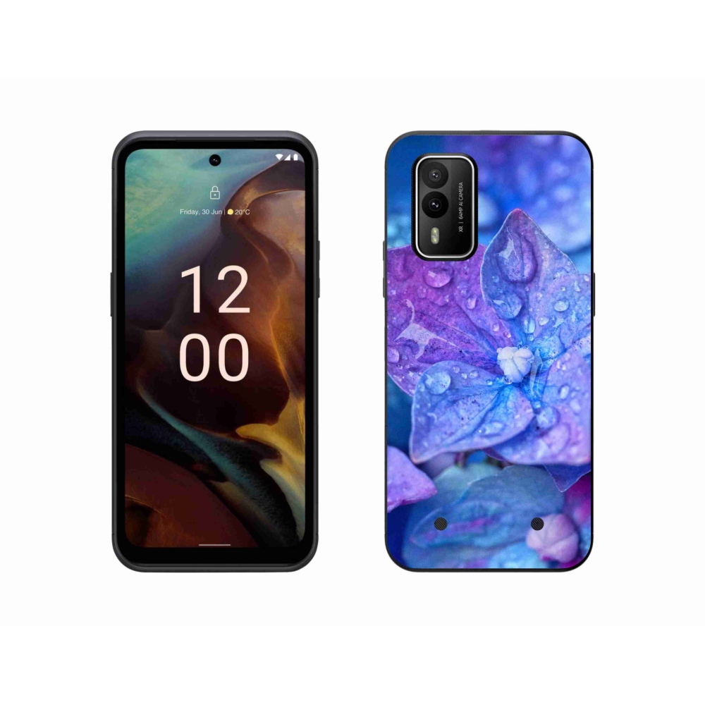 Gelový kryt mmCase na Nokia XR21 - fialový květ